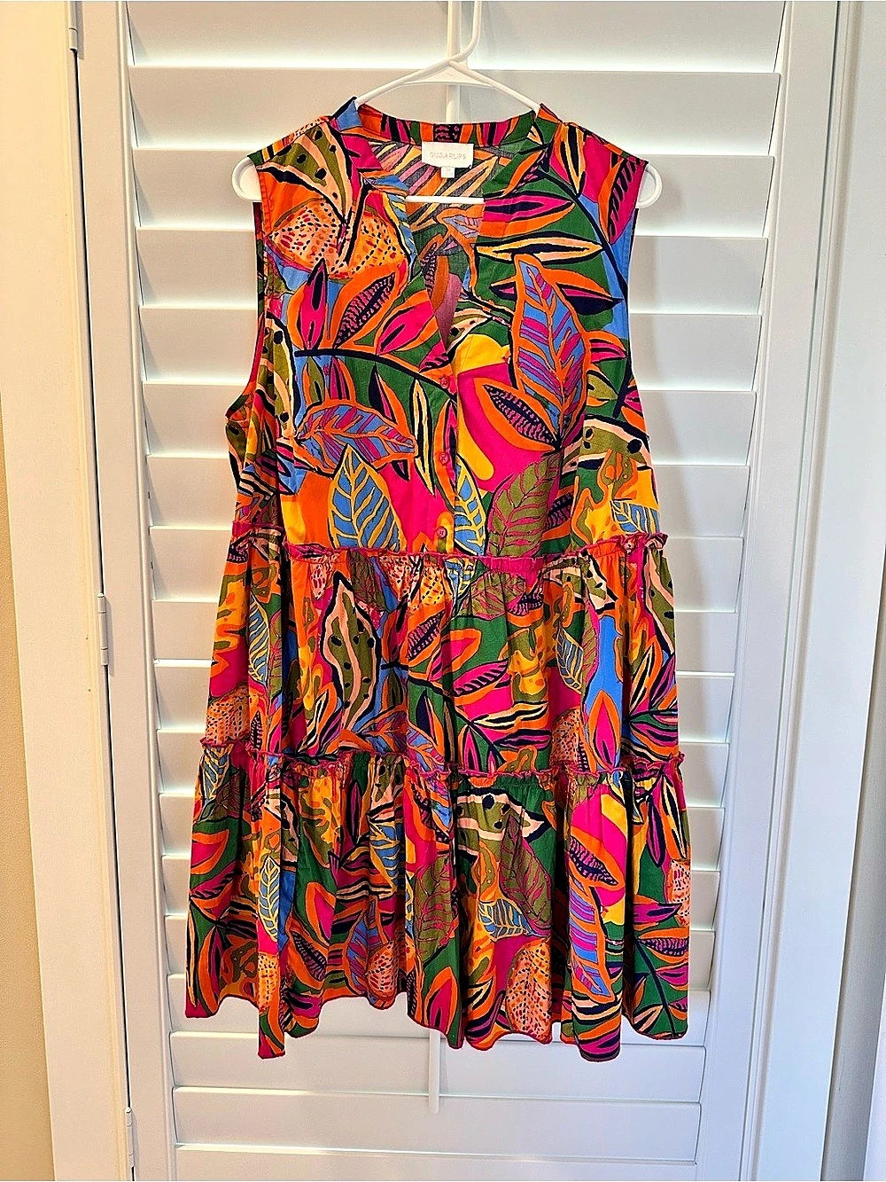 SugarLips Milana Adrina Shift Tiered Mini Dress Tiered Mini Dress Multicolor